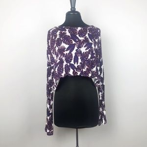 Tropical Cropped Open-back Knit Top